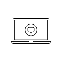Laptop icon. Speech bubble symbol modern, simple, vector, icon for website design, mobile app, ui. Vector Illustration