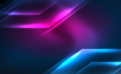 Dynamic neon shiny abstract background. Trendy abstract layout template for business or technology presentation, internet poster or web brochure cover, wallpaper