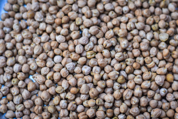 close up of a indian traditional chana on a silver plate, Indian Food 