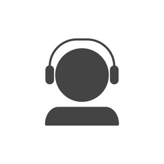 A person with headphones icon. Support symbol modern, simple, vector, icon for website design, mobile app, ui. Vector Illustration