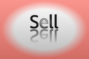 Text sell with reflection 