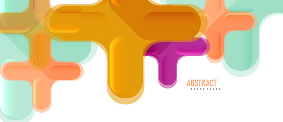 Obraz premium Glossy multicolored plastic style cross composition, x shape design, techno geometric modern abstract background. Trendy abstract layout template