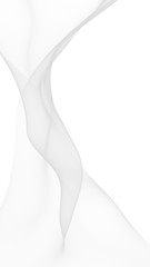 White abstract background. Fluttering white scarf. Waving on wind white fubric. 3D illustration