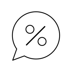 Percentage inside bubble line style icon vector design