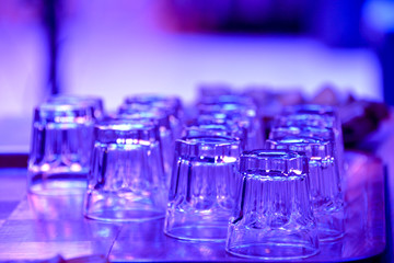 glass bottles in a row