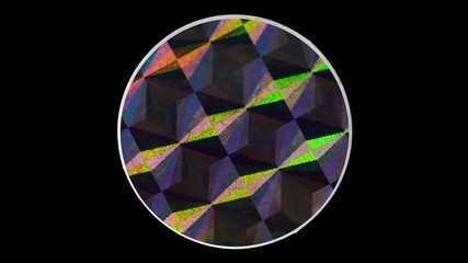 macro shot of light moving over real holographic foil sticker isolated on paper sheet + light moving layer and luma mask. 4k footage. - Powered by Adobe
