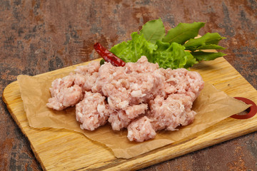 Homemade pork minced meat for cooking