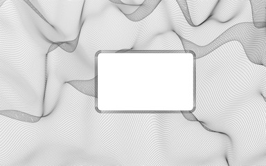 Abstract landscape on white background. Ready template. Cyberspace grid. hi tech network. 3d illustration. Mockup.