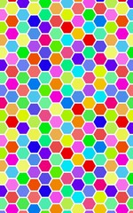 Honeycomb many color, multicolored. Isometric geometry. 3D illustration