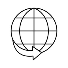 Global sphere with arrow line style icon vector design