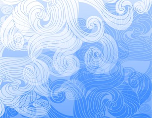 Fototapeta na wymiar Abstract blue background with waves.Sea,ocean,river,aqua,water.Line art drawing.