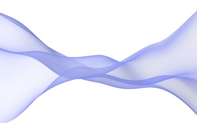 Abstract wave. Scarf. Bright ribbon on white background. Abstract smoke. Raster air background. 3D illustration