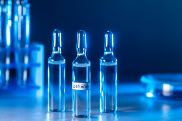 Vaccine vial dose flu shot, medical concept