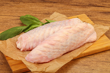 Raw turkey wings for cooking