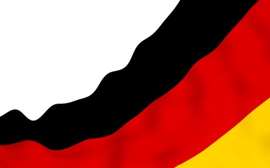 Flag of Germany. Wide format 3D illustration. State symbol of the Federal Republic of Germany. 3D rendering