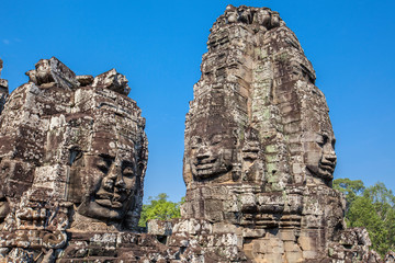 Fototapeta na wymiar The Faces of The Bayon Temple, Siem Reap, Cambodia