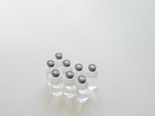 Ampoules with liquid grouped