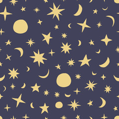 Seamless repeating pattern of night sky
