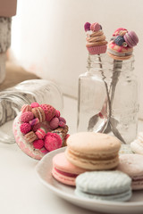 still life of sweets and decorative dishes