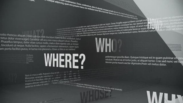 Question Words Background Animation Seamless Loop