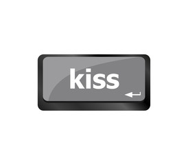 Key with the word kiss on it, on a computer keyboard