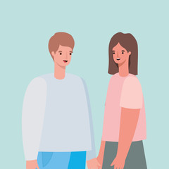 Woman and man avatar vector design