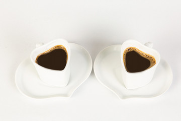 Coffee cup with heart shape