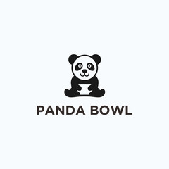 panda bowl logo. panda icon
