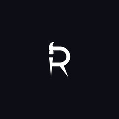 hammer R logo. hammer icon