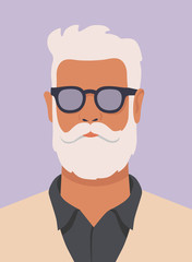 hipster man with white beard 