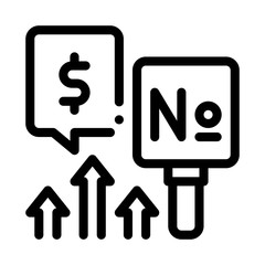 increase in cash rates icon vector. increase in cash rates sign. isolated contour symbol illustration