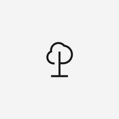 P tree logo. tree icon