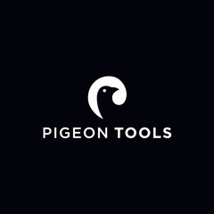 P pigeon logo. dove icon