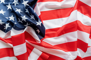 American flag wave close up for 4th of July