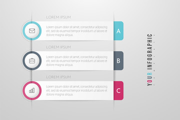 Infographics design vector and marketing icons can be used for workflow layout, diagram, annual report, web design. Business concept with 3 options, steps or processes.