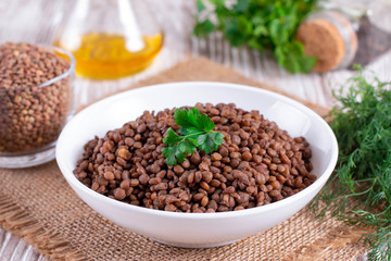 Boiled lentils - Vegetarian food