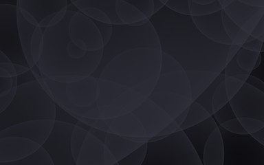 Abstract black background. Backdrop with dark transparent bubbles. 3D illustration