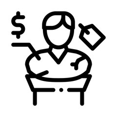 architectural bust sale icon vector. architectural bust sale sign. isolated contour symbol illustration