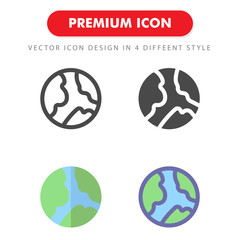 earth icon pack isolated on white background. for your web site design, logo, app, UI. Vector graphics illustration and editable stroke. EPS 10.