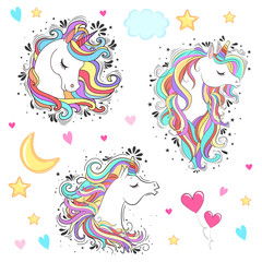 cute unicorn collection set