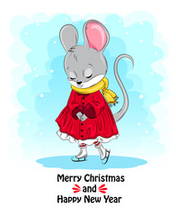 Cute little mouse vector illustration