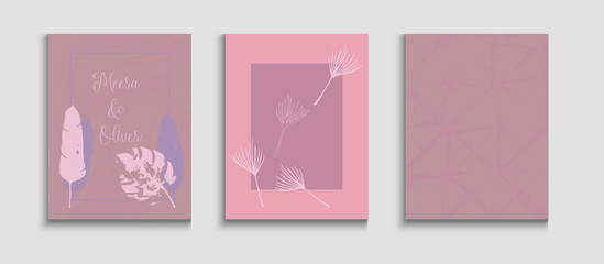 Abstract Trendy Vector Banners Set. Hand Drawn Asian Background. 