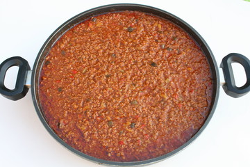 Soße  Bolognese. Hackfleischsoße.