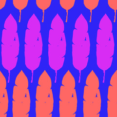 Funky Tropical Vector Seamless Pattern. Beautiful Male Shirt Female Dress Texture. Painted Floral Background. 