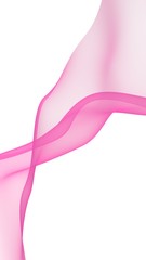 Abstract light red wave. Bright light red ribbon on white background. Abstract red smoke. Light red scarf. Raster air background. 3D illustration