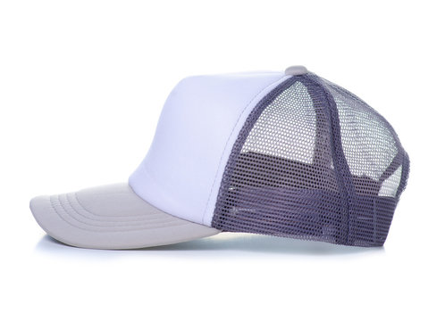 Baseball cap with a net on a white background isolation