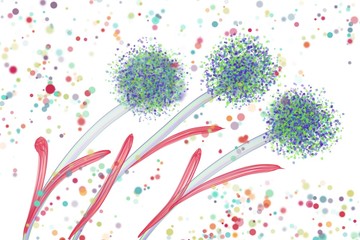 Abstract Flower Art on a White Background