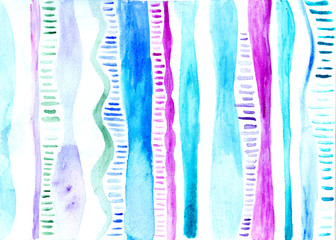 Hand drawn watercolor abstract background stripes