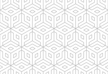 The geometric pattern with lines. Seamless vector background. White and grey texture. Graphic modern pattern. Simple lattice graphic design.