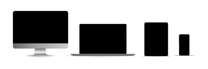 Realistic laptop on a white background